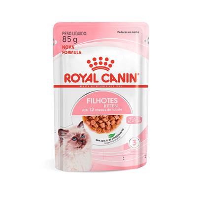 Ração Úmida Pedaços ao Molho Royal Canin Sachê para Gatos Filhotes com Até 12 Meses 85g