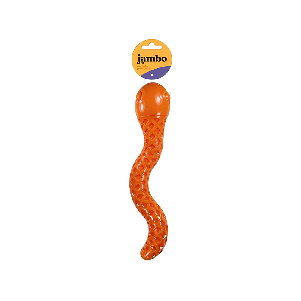 Brinquedo Jambo TPR Sound Cobra Laranja para Cães