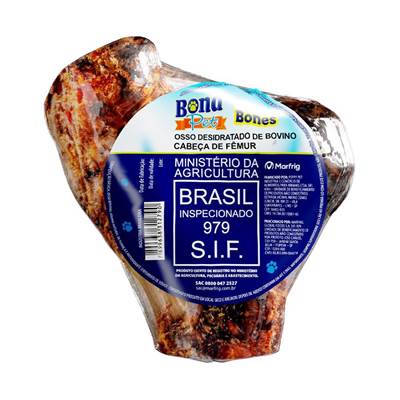 Osso Bonapet Natural Cabeça Fêmur para Cães 1 Unidade 200g