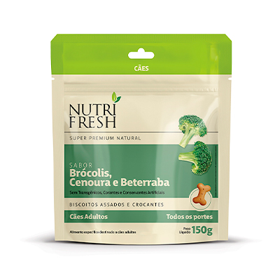 Biscoito Nutrifresh Natural Sabor Brócolis, Cenoura e Beterraba para Cães Adultos