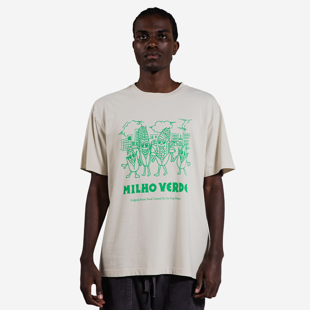 T-Shirt Wide Milho Verde Areia | Imagem 0