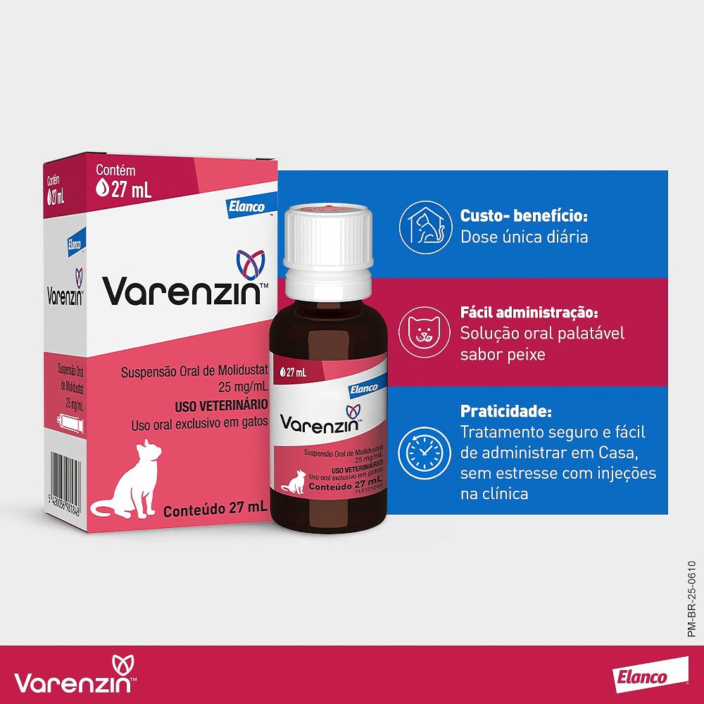 Solução Oral Varenzin Elanco sabor Peixe para Gatos