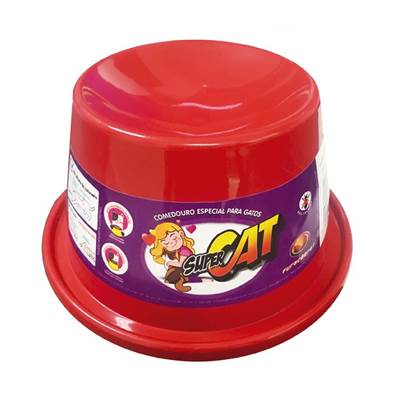 Comedouro Furacão Pet Super Cat Vermelho para Gatos 