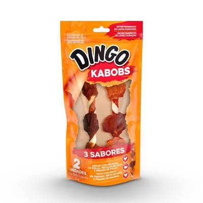 Petisco Dingo Kabobs 3 Sabores para Cães 5 unidades