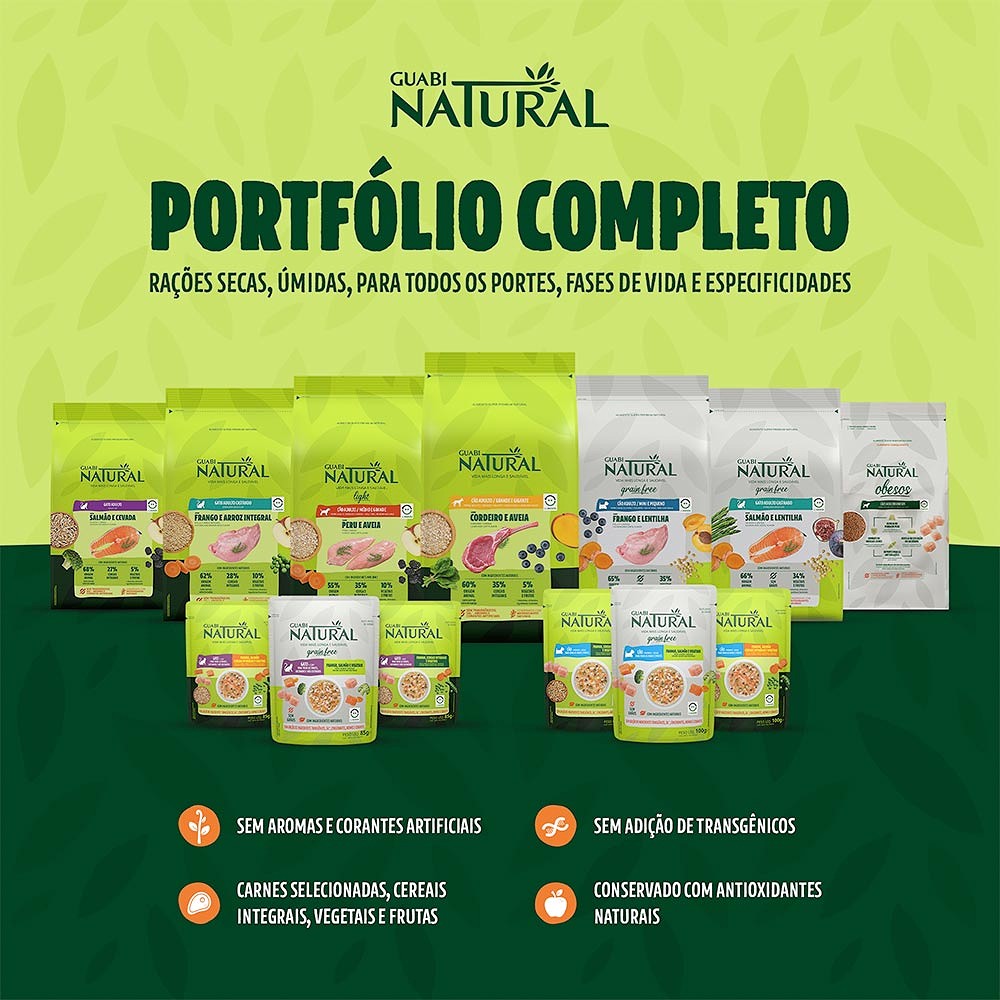 Ração Guabi Natural para Cães Adultos Raças Grandes sabor Salmão e Cevada