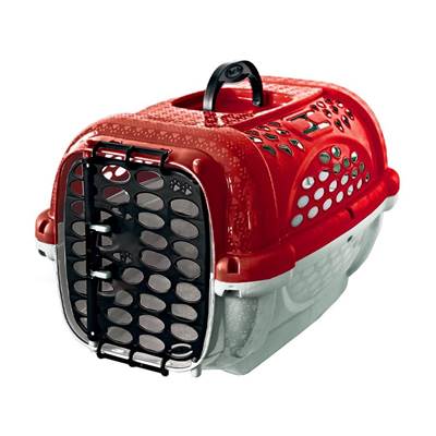 Caixa de Transporte Panther Pop Plast Pet Vermelha para Cães e Gatos Tam 2