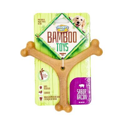 Brinquedo Truqys Osso Bamboo Y para Cães Sabor Bacon