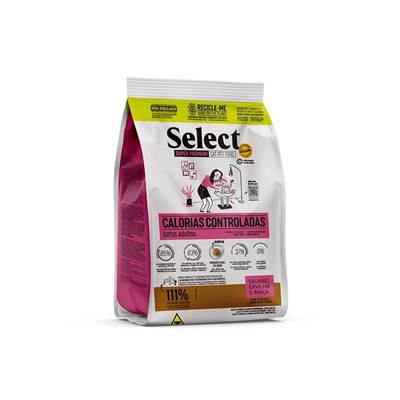 Ração Monello Select Calorias Controladas para Gatos Adultos Sabor Salmão, Ervilha e Maçã 10.1kg