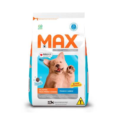 Ração Max para Cães Filhotes de Porte Médio e Grande Sabor Frango e Arroz 20kg