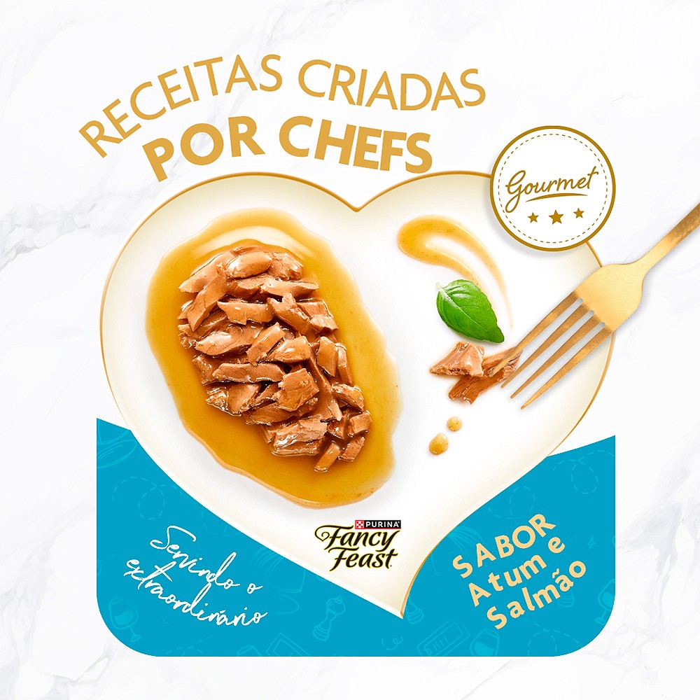 Ração Fancy Feast Sachê para Gatos Adultos sabor Casserole Atum & Salmão 