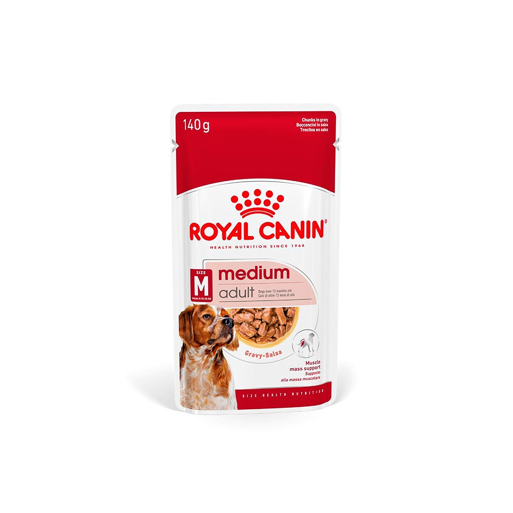 Ração Royal Canin Sachê Medium Adult para Cães Adultos de Porte Médio 140g