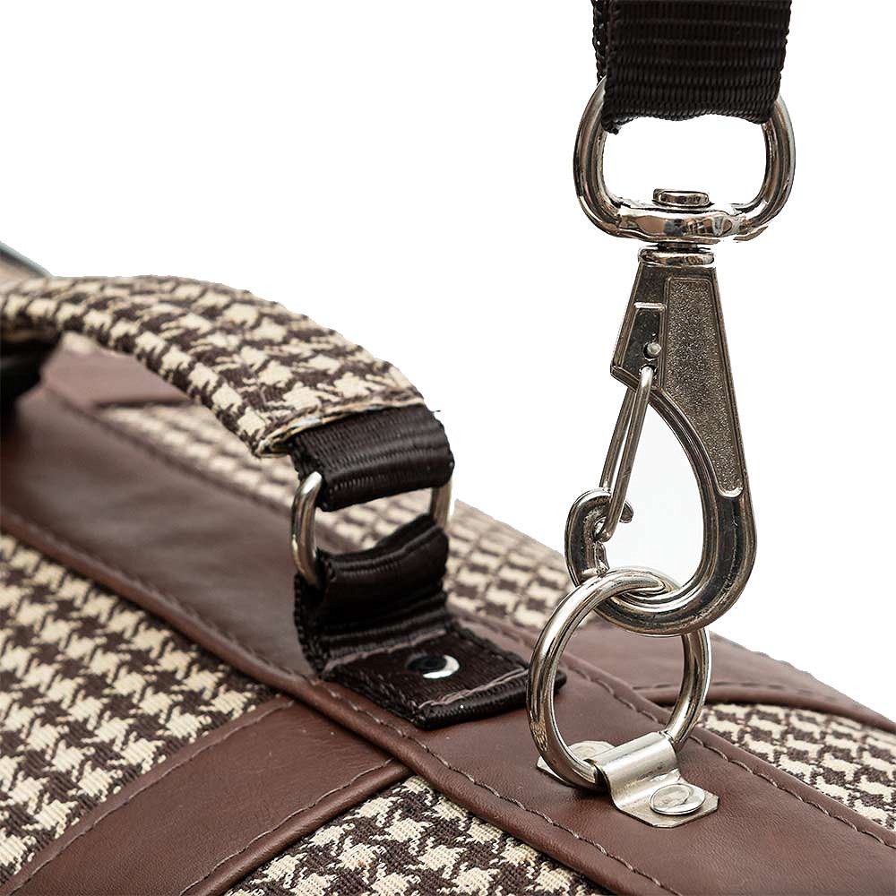 Bolsa de Transporte São Pet Pied Poule para Cães e Gatos Marrom