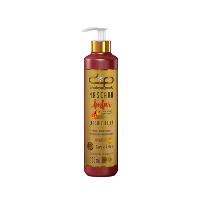 Máscara de Hidratação Dolce Pet Âmbar Volume Supremo Cereja e Avelã para Cães e Gatos 290ml