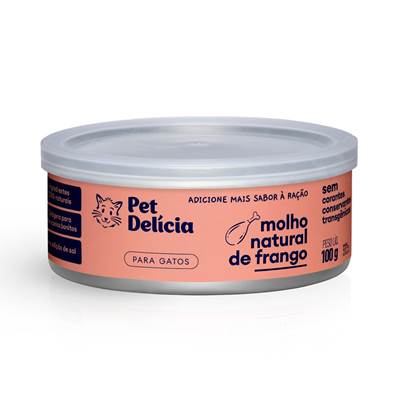 Molho Natural Pet Delícia sabor Frango para Gatos 100g