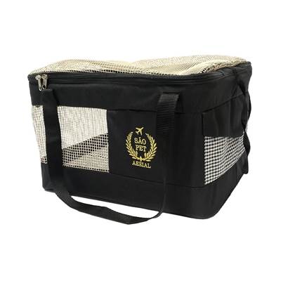 Bolsa de Transporte São Pet Aerial LT para Cães e Gatos Preta