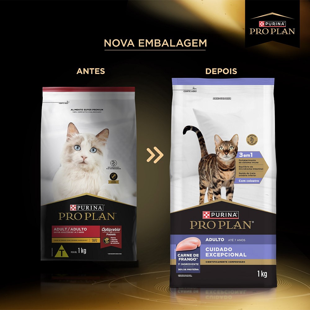 Raçõ Proplan Cuidado Excepcional para Gatos Adultos sabor Frango 