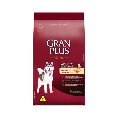 Ração Granplus Menu para Cães Adultos sabor Frango e Arroz 15kg