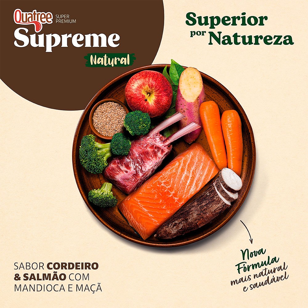 Ração Quatree Supreme Dermasense para Cães Adultos de Porte Pequeno sabor Cordeiro e Salmão