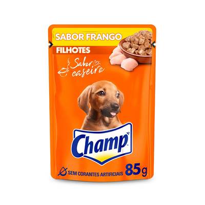 Ração Úmida Champ para Cães Filhotes sabor Caseiro Frango 85g