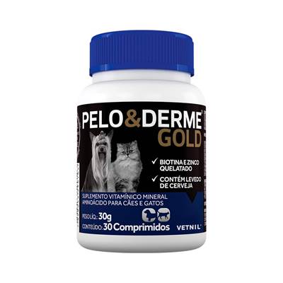 Pelo & Derme Gold Vetnil para Cães e Gatos 60 unidades