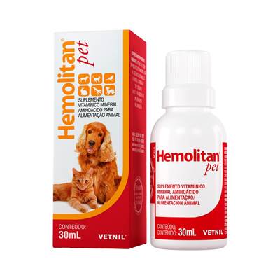 Suplemento Vitamínico Mineral Hemolitan Pet 60ml