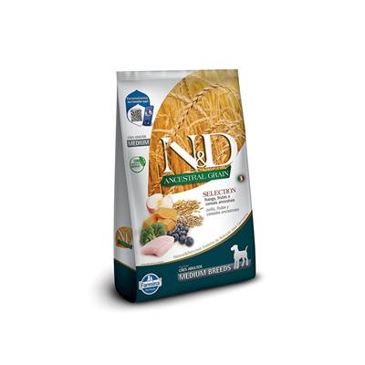 Ração N&D Ancestral para Cães Adultos de Raças Médias sabor Frango 15kg
