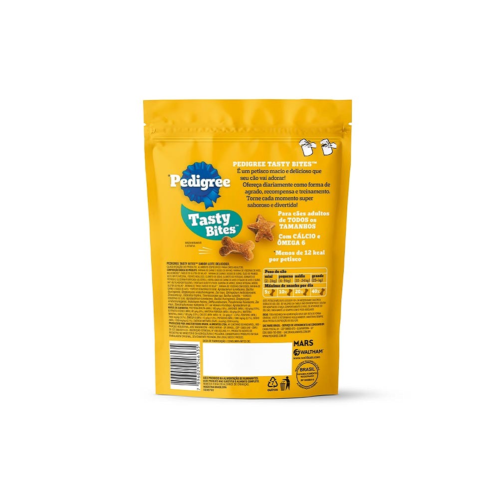 Snack Pedigree Tasty Bites Leite para Cães 