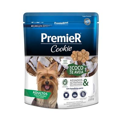 Premier Cookie para Cães Adultos de Pequeno Porte sabor Coco e Aveia 250g