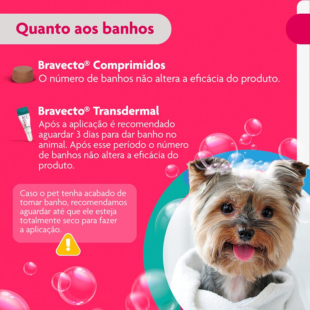 Antipulgas e Carrapatos Bravecto Transdermal para Cães de 2kg a 4,5kg - 112,5mg