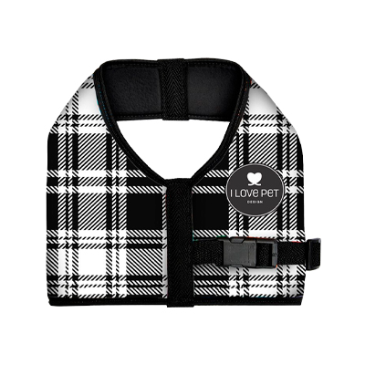Peitoral I Love Pet Design Cinza e Preto para Cães 1,5