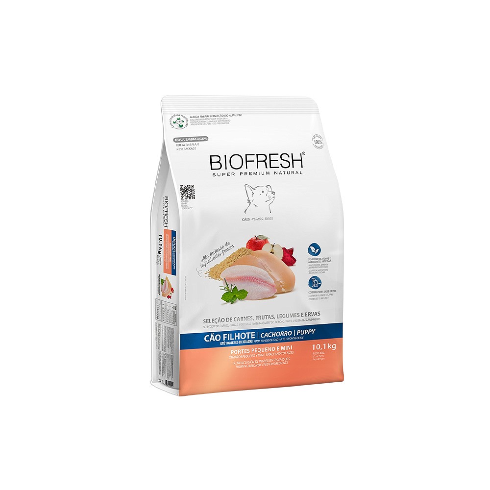 Ração Biofresh para Cães Filhotes de Portes Miniatura e Pequeno