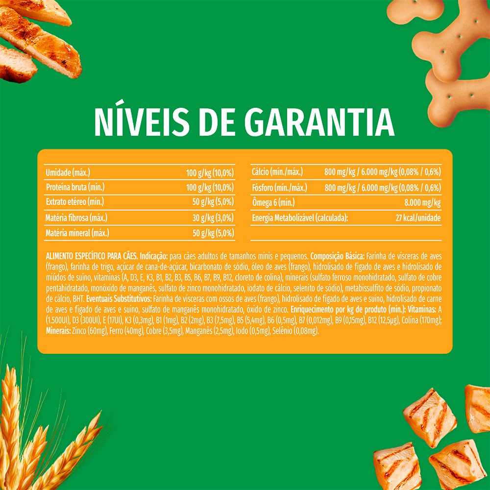 Biscoito Dog Chow para Cães Adultos Mini e Pequenos Sabor Frango