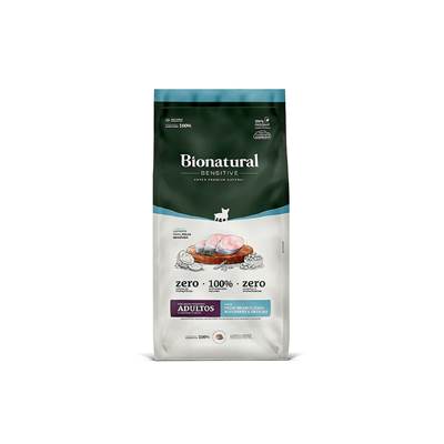 Ração Bionatural Sensitive para Cães Adultos de Raças Pequenas Sabor Peixe Branco, Coco, Blueberry e Ervilha 10,1kg