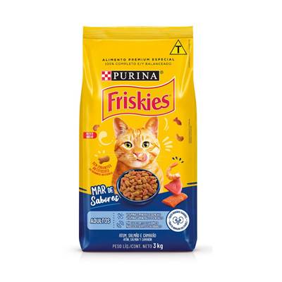 Ração Friskies Mar de Sabores para Gatos Adultos Sabor Atum, Salmão e Camarão 10,1kg