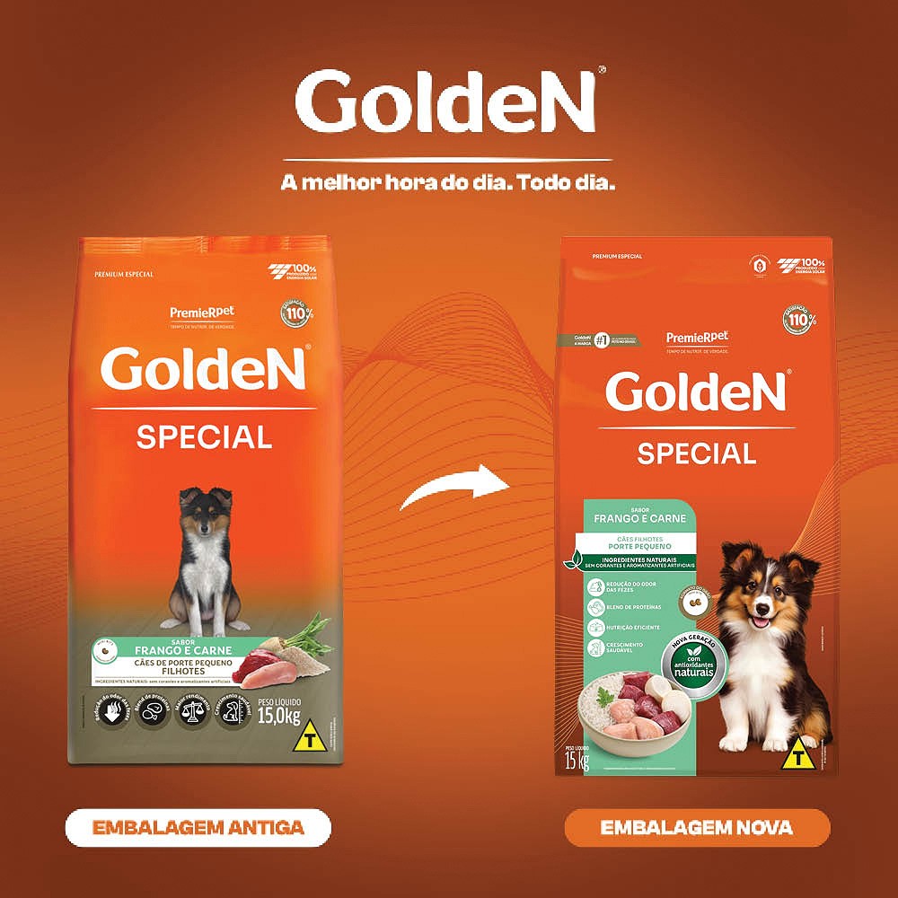 Ração GoldeN Special para Cães Filhotes de Porte Pequeno sabor Frango e Carne    
