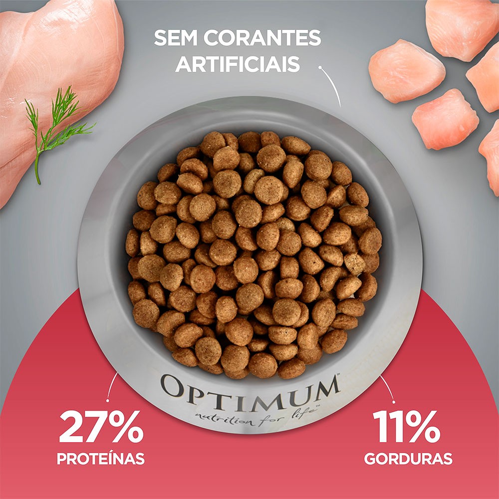 Ração Optimum para Cães Filhotes de Raças Médias e Grandes até 18 meses Frango e Arroz