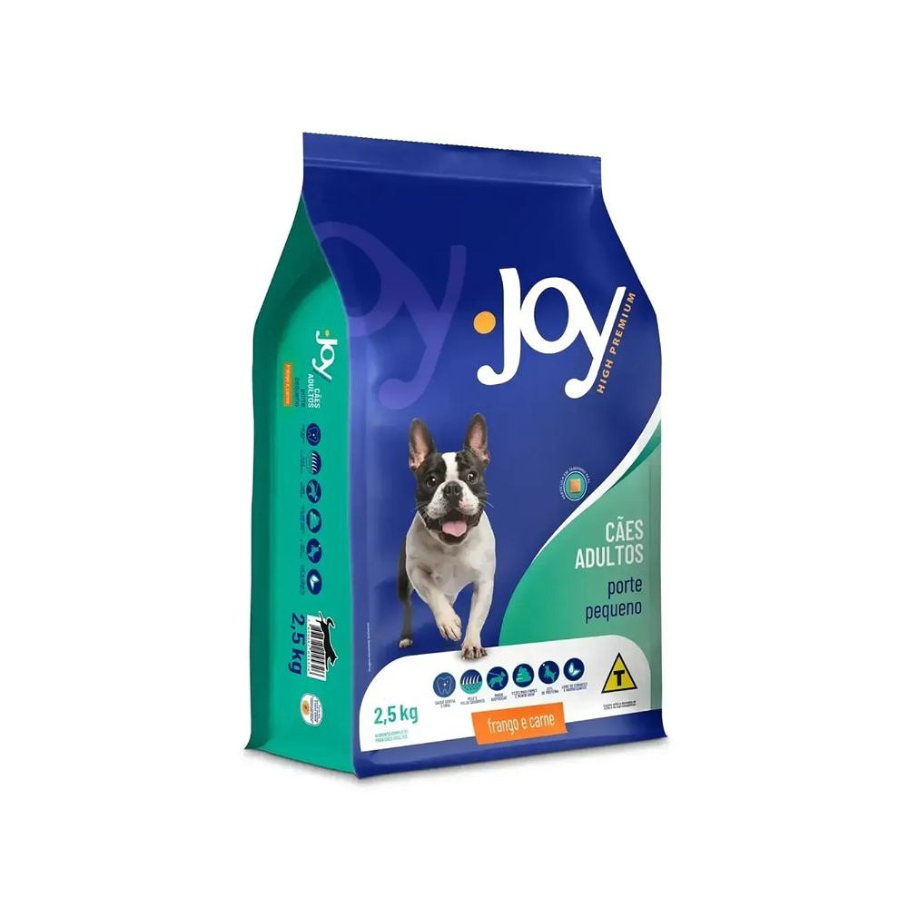Ração Joy High Premium Cães Adultos Raças Pequenas Frango e Carne