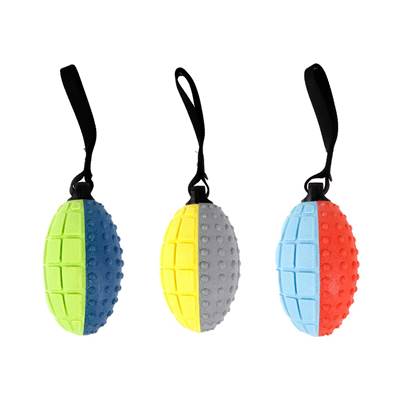 Briquedo Napi Mordedor Bola Oval TPR com Puxador - Cores Sortidas U