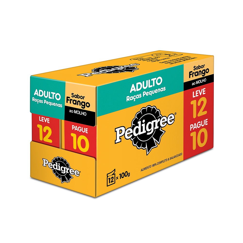 Ração Úmida Pedigree Sachê Frango ao Molho para Cães Adultos de Raças Pequenas - Leve 12 e Pague 10