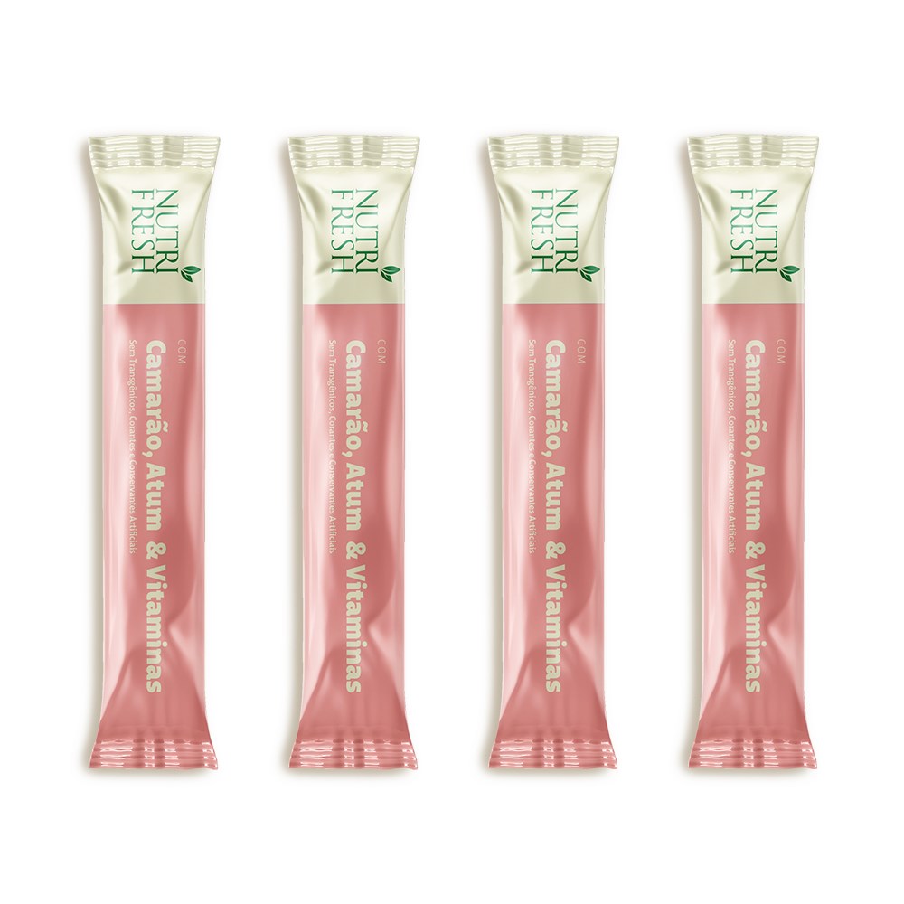 Petisco Cremoso Nutrifresh Creamy Treats para Gatos sabor Camarão, Atum e Vitaminas