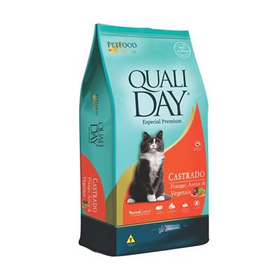 Ração Qualiday para Gatos Adultos Castrados Sabor Frango 1kg