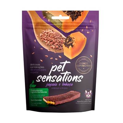 Snack Petitos Pet Sensations para Cães Sabor Papaia e Linhaça 300g
