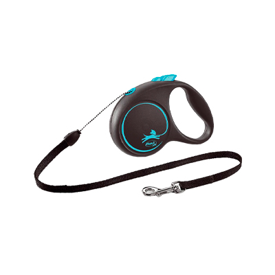 Guia Cordão Flexi Bogdahn Black Design Azul para Cães P
