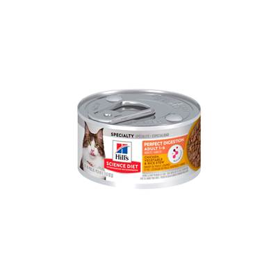 Ração Úmida Hill's Science Diet Digestão Perfeita para Gatos Adultos sabor Frango e Vegetais 82g