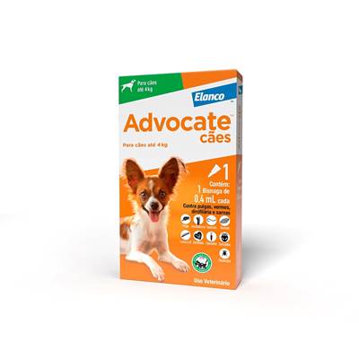 Antipulgas e Endectocida Advocate 0,4ml para Cães até 4kg 1 pipeta