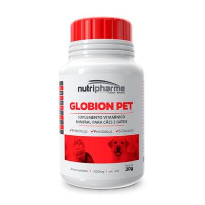 Suplemento Globion Pet para Cães e Gatos 30 comprimidos