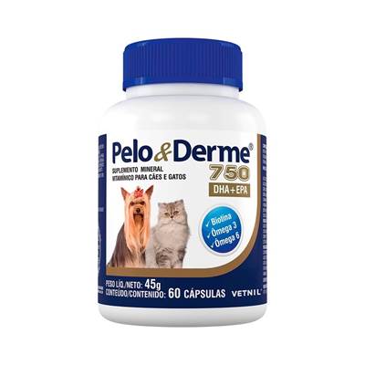 Suplemento Pelo & Derme DHA EPA 750mg 60 comprimidos