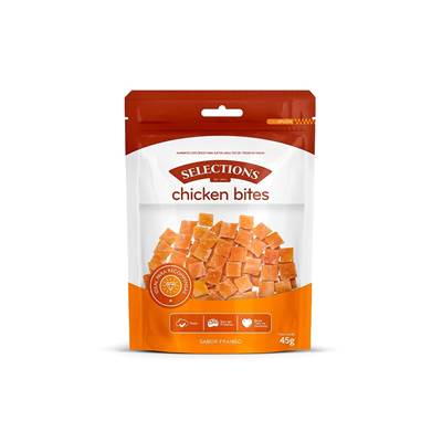 Snack Desidratado Chicken Bites Selections for pets para Gatos 45g