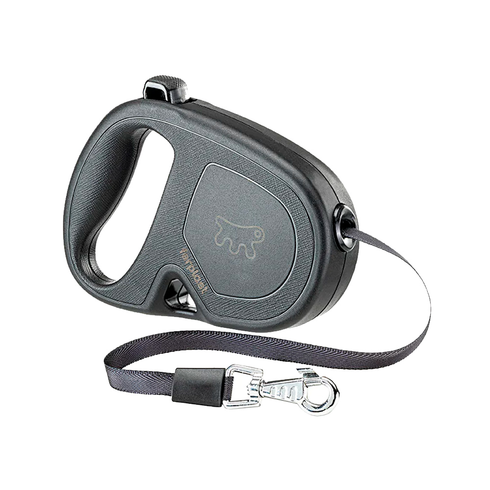 Guia Retrátil Ferplast Flippy One Tape Preto para Cães
