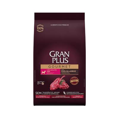 Ração Granplus Gourmet para Cães Adultos Porte Mini sabor Ovelha e Arroz 15kg